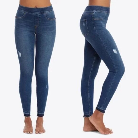 Spanx Distressed Ankle Skinny Jeans Size Medium - Picture 1 of 9